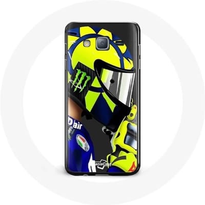 Case voor Samsung Galaxy j3 2016 Valentino Rossi Speed ​​Driver Helm Blauw Geel