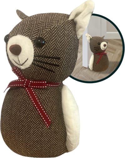 Deurstopper - 1 KG - Voorkomt dichtslaande deuren - Dieren - Decoratief model voor binnen - Donkerbruin - Kat