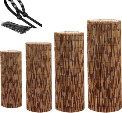 Bamboe omheining - Terraspaneel - Buiten decoreren - Natuurlijk handgeweven - 120cm x 700cm - Naturel