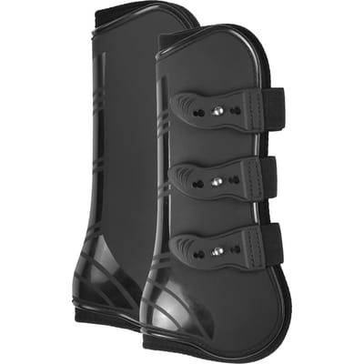 Bottes de jambe avant et arrière réglables, 4 pièces, bottes de cheval réglables, protection de jambe avant et arrière équine, Tendon équestre Front leg noir