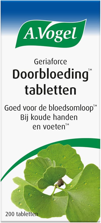 A.Vogel Geriaforce Doorbloeding tabletten - Ondersteunt geheugen en concentratie en helpt bij koude handen en voeten - 200 st