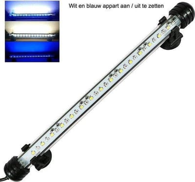 Aquarium LED Verlichting 38 cm – Blauw & Wit – Apart of Samen Instelbaar – Dimbaar – Timer – IP68
