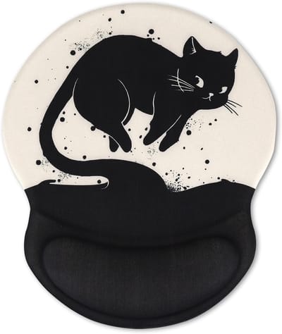 Ergonomische Muismat met Gel Kussen en Polssteun - Kat Motief voor Comfortabel Werken