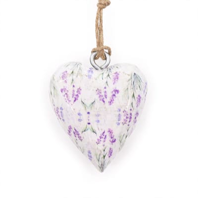 Decoratief houten hart - Lavendel