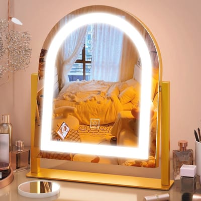 Grote make-upspiegel met LED verlichting - 39 x 33 cm, 10-voudige vergroting, dimbaar en touch-display
