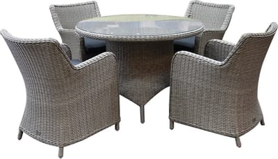 Bilbao Riccione dining tuinset 110 cm rond 5-delig grijs