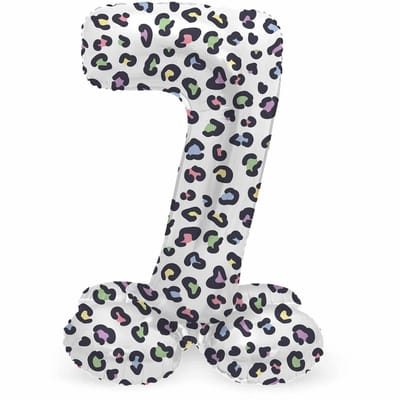 Folat - Staande folieballon Cijfer 7 Bright Panther - 72 cm
