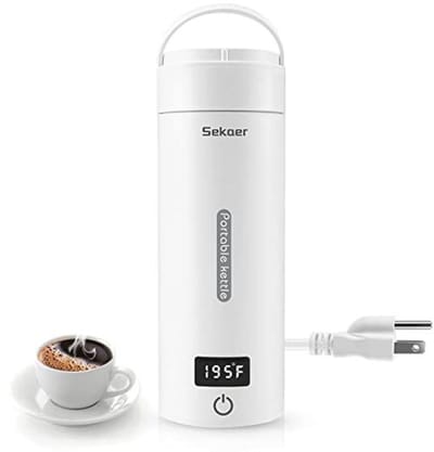 Draagbare Mini Theeketel met 4 Variabele Voorsets - Automatische Uitschakeling en Droogbescherming - Roestvrij Staal