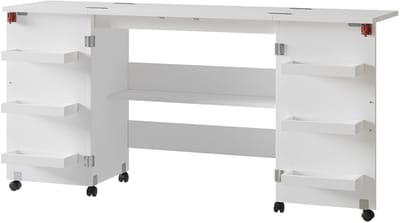 Vicco Carmen Naaitafel – 160 x 80.2 cm met 6 legplanken Wit
