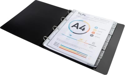 Exacompta 10x Tabbladen met bedrukte tabs in gerecycled PP - 12 tabs - 1 tot 12 - A4 maxi - Grijs - 2912E