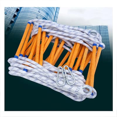 Veiligheidstouw Ladder - Noodevacuatie Ladder - Snelle Ontsnapping - Duurzaam Polyester - 7 Meter - Zwart