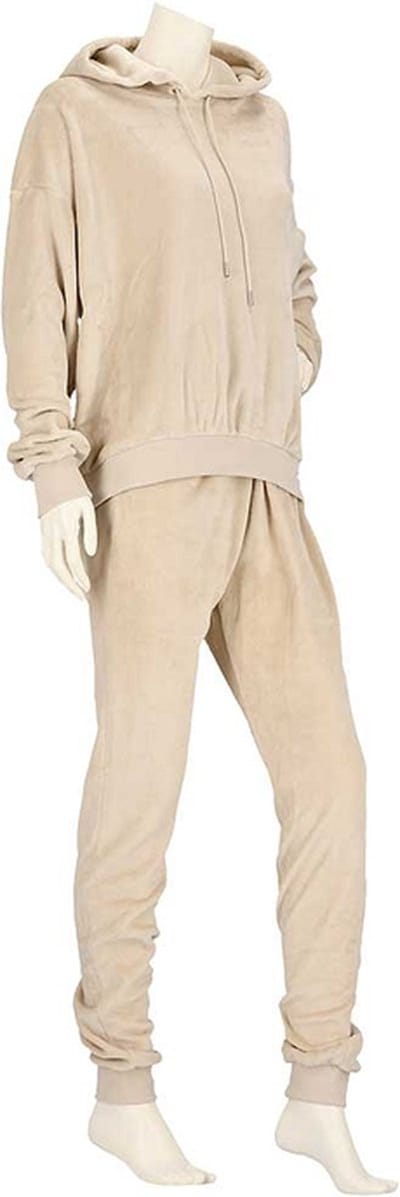 Huispak Dames Effen Beige Fleece - Loungewear - Maat S/M