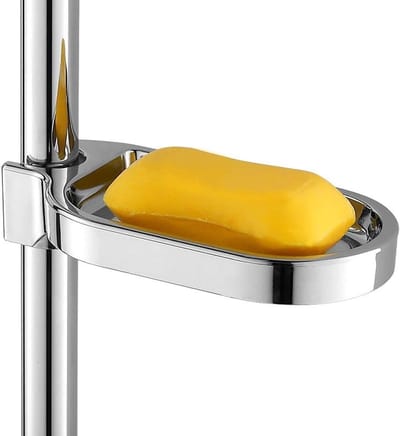 Verstelbare Zeepdispenser voor Douchegordijn, Clip-on Zeephouder van ABS, Geschikt voor Douche met Sleuf van 25mm, Ideaal voor Badkamer en Douchegebruik