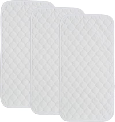 Bamboe Gewatteerde Waterdichte Aankleedmat Liners - Set van 3 - Herbruikbaar en Wasbaar - Zachte en Dikke Luier Veranderende Pad Liners - Eco-vriendelijk - Langere Maat