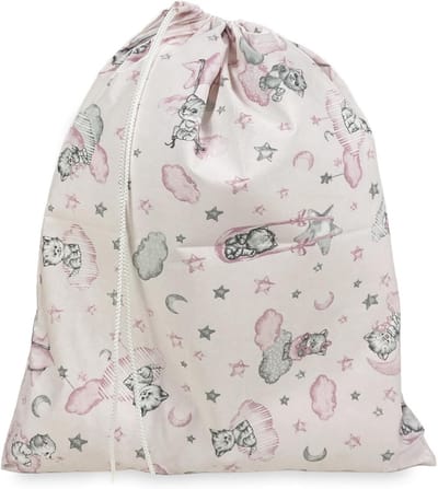 Maxi Kinder Slaapzak Opbergtas Katoen Roze Kitten Design 45x60 cm