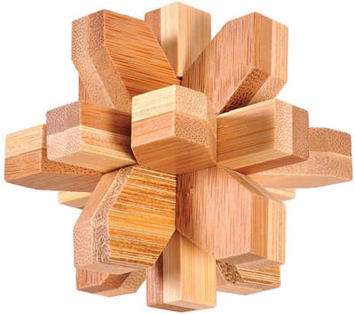 DW4Trading 3D Bamboo Breinpuzzel Sneeuwvlok - 5x5 cm