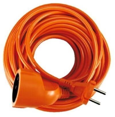 Verlengsnoer 10 meter 2x1,0mm H05VV oranje (zonder aarde)