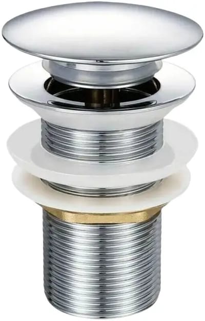 Afvoerset wastafel zonder overloop, Pop-Up afvoerset voor wastafel & wastafel, universele 1 1/4 inch afvoerkraan messing, chroom