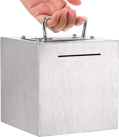 Metalen Spaarpot - Geldkluis - Geld Besparen - Onbreekbaar Ontwerp - 16.9 cm - Zilver