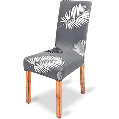 1 stks elastische bloemenprint stoelhoezen ademend eetkamerstoel hoes zachte eetkamerstoel beschermer banket hotel eetkamer 1-Pcs gray