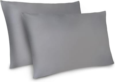Famanu - Kussensloop 50 x 70 cm, set van 2 kussenslopen, 50 x 70 cm, antraciet met ritssluiting, van microvezel, zacht, 50 x 70 cm, kussensloop