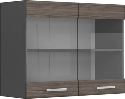 Vicco R-Line Glazen keukenkast – 80 cm Edel grijs