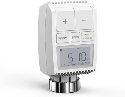 Slimme Radiator Thermostaat - Verwarming Controller - Energie Besparen - LCD Scherm - 6.5x6.5x18cm - Wit
