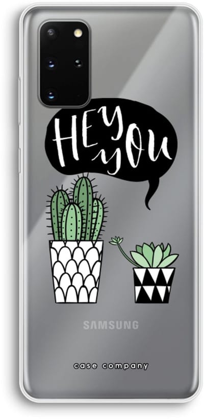 Case Company® - Hoesje geschikt voor Samsung Galaxy S20 Plus hoesje - Hey you cactus - Soft Cover Telefoonhoesje - Bescherming aan alle Kanten en Schermrand