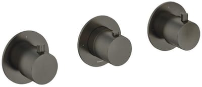 Hotbath Cobber - Afbouwdeel voor Inbouw Douchethermostaat - 2 Stopkranen - Gepolijst Zwart Pvd - V01
