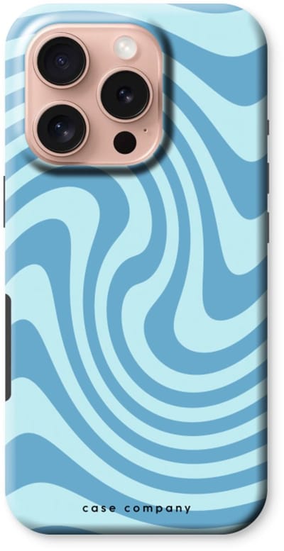 Case Company® - Hoesje geschikt voor iPhone 16 Pro hoesje - Swirl Blauw - Tough Case - Maximale Bescherming alle Kanten en Schermrand
