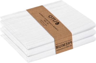 Keukenhanddoeken Set - Theedoeken Katoen - Bakken en Knutselen - Super Absorberend - 3 Stuks 45x65 - Wit