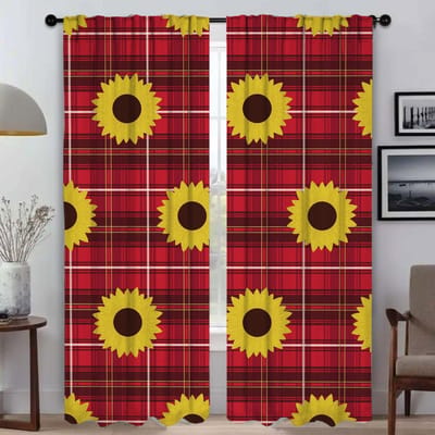 Keukengordijnen voor Woonkamer Pompoen Zonnebloem Print Tule voor Slaapkamer Verduisterende Gordijnen 2 Stuks Halloween Decoratie Kind W50xH70cmx2pcs-CL