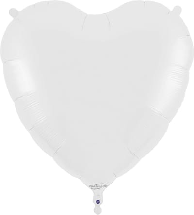Grote Witte Hartvormige Folieballon 91 cm