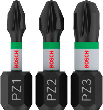 Bosch PRO Pozidriv Slagbits PZ1; PZ2; PZ3 25 mm 3-delig - 2608522...