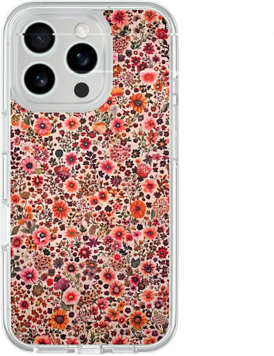 Hybride hoesje geschikt voor iPhone 16 Pro - Vintage floral - Extra bescherming - Luxe beschermhoes - TPU case - Transparant, Multi - Mooie Telefoonhoesjes