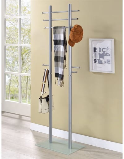 Kledingrek TARIS, gelakt in aluminiumkleur