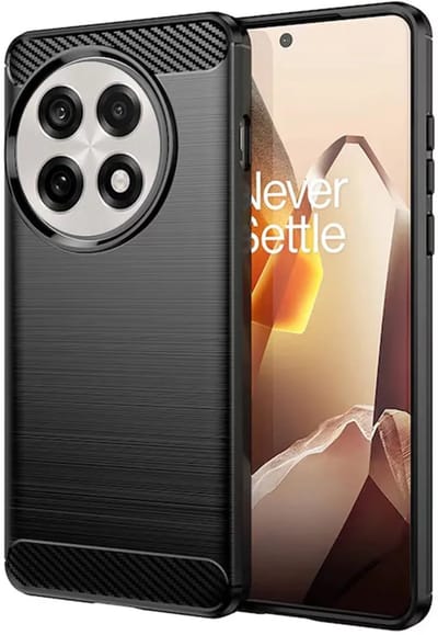 Hoesje geschikt voor OnePlus 13R - Techsuit Carbon Silicone Back Cover - Zwart
