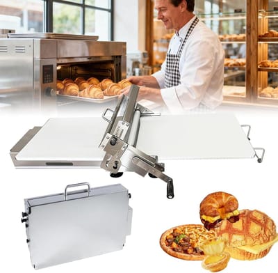 Deegroller Machine - Bakmachine Opvouwbaar - Bakken Thuis - Instelbare Dikte - 300mm Werkbreedte - Zilverkleurig