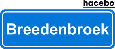 Hacebo - Plaatsnaam Sticker - 29x10 CM - Breedenbroek sticker - Verkeersborden sticker - grappige cadeaus - Breedenbroek