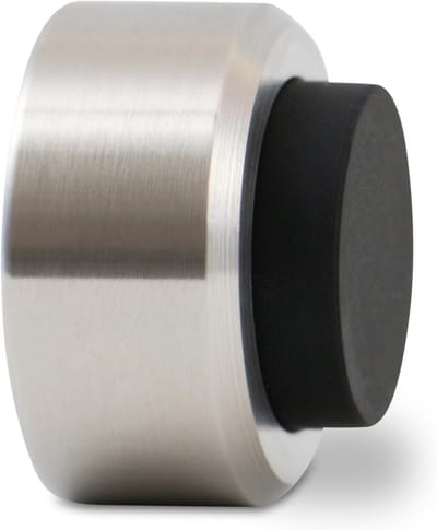 Deurstopwand in roestvrij staal met rubberen buffer - wandbescherming voor eenvoudige montage - Ø3,2cm H:2cm