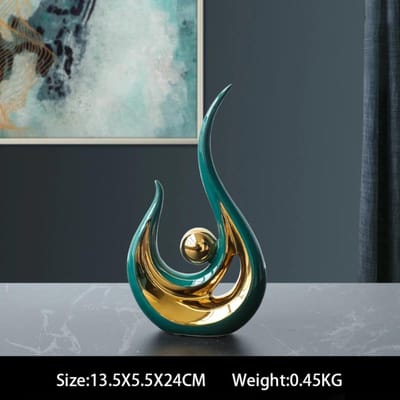 Nordic Abstract Keramisch Beeldje Licht Luxe Woonkamer Huisdecoratie Kantoor Sculptuur Decor Bureau Accessoires Ambachtelijk Cadeau