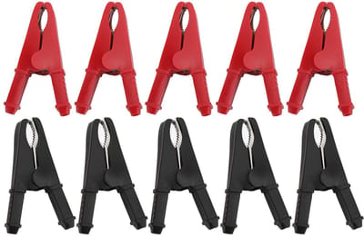 Dailygoods - Geïsoleerde Krokodil Clip - Acculader Klem - Duurzaam en Betrouwbaar - 10 Stuks - Elektrische Test Clip - Geschikt voor Diverse Toepassingen