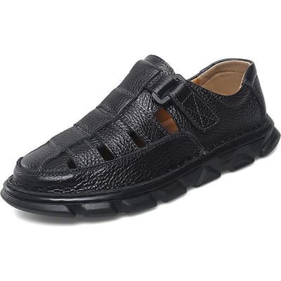 Heren Klassiek Alles-match Draagbaar Mode Casual Leren Sandalen Zomersandalen Knus Hol Antislip Zacht Koel Verlicht Ademend 47