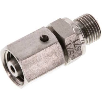 6L & G1/8'' RVS Rechte Draaidoorvoer Buitendraad 315bar FKM O-ring en Afdichtconus Verstelbaar ISO 8434-1