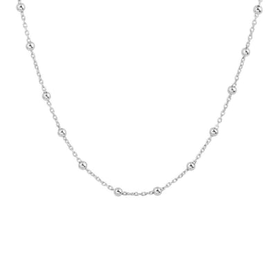 Zilver Gerhodineerde Collier bolletjes 2 1332601
