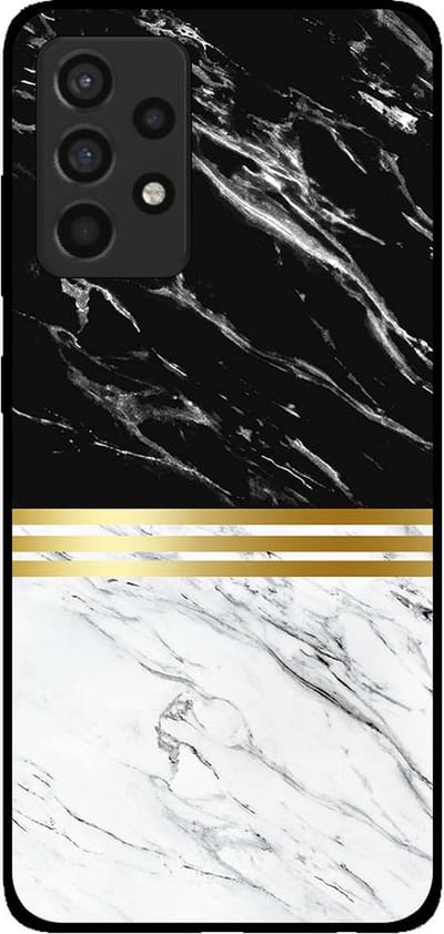 Smartphonica Telefoonhoesje voor Samsung Galaxy A52 marmer look - backcover marmer hoesje - Zwart Wit geschikt voor Samsung Galaxy A52