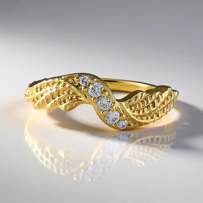 Cavill - Moderne Elegante Ring - 0,17 ct Cambodjaanse Rondgeslepen Zirkonen - 925 Sterling Zilver Verguld - Prong Zetting - MONOSONO