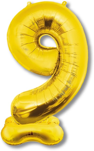BTH – XXL Folieballon Cijfer 9 – Goud – 1,5 meter – Feest Decoratie – Helium – Verjaardag Versiering – Zelf staand