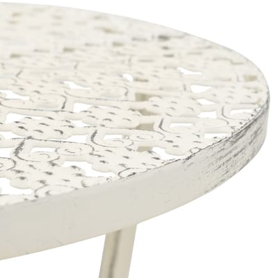 vidaXL - Bistrotafel - vintage - stijl - rond - 40x70 - cm - metaal - wit