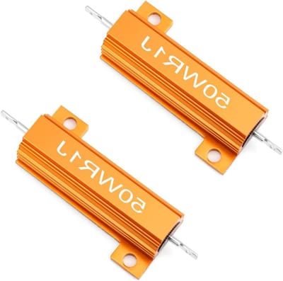 Aluminium Draadgewonden Weerstand - Component 50W - Elektronica Projecten - Hoge Belastbaarheid - 2 Stuks - Aluminiumkleurig
